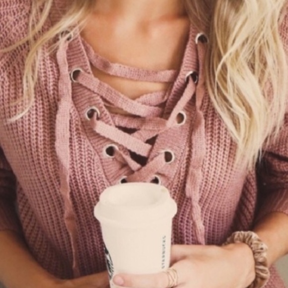 DUSTY PINK SWEATER womens fall cozy comfy - Picture 2 of 4